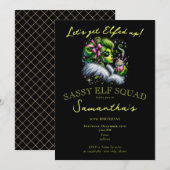 Sassy Elf Squad Meisjes avondje uit Kerstverjaarda Kaart (Voorkant / Achterkant)