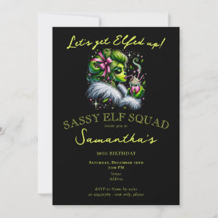 Sassy Elf Squad Meisjes avondje uit Kerstverjaarda Kaart