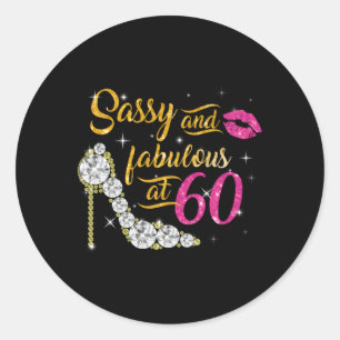 Sassy en fabelachtig bij 60 60e schoenen ronde sticker