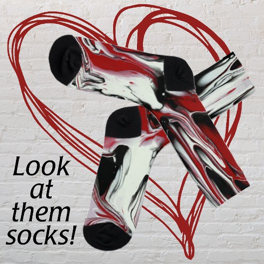 SASSY EN HEET ROOD ZWART WIT FIERY SOKKEN