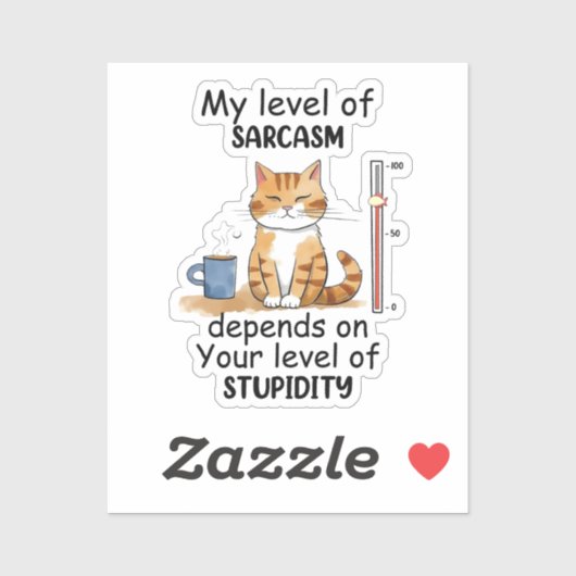 Sassy en schattig Sinaasappel kat Sticker (Vel)