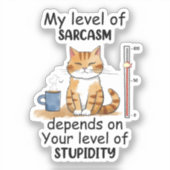 Sassy en schattig Sinaasappel kat Sticker (Voorkant)