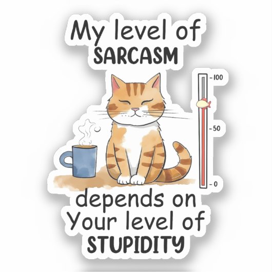 Sassy en schattig Sinaasappel kat Sticker (Voorkant)