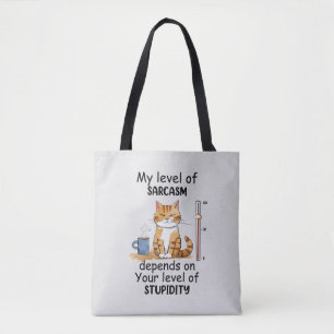 Sassy en schattig Sinaasappel kat Tote Bag