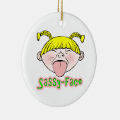 Sassy Face Girl Keramisch Ornament (Rechts)