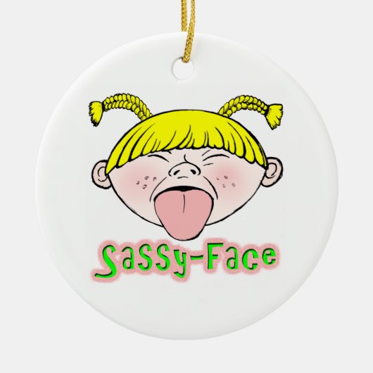 Sassy Face Girl Keramisch Ornament (Voorkant)
