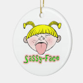 Sassy Face Girl Keramisch Ornament (Links)
