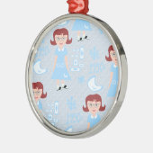 Sassy Fifties Girl Pattern Metalen Ornament (Links)