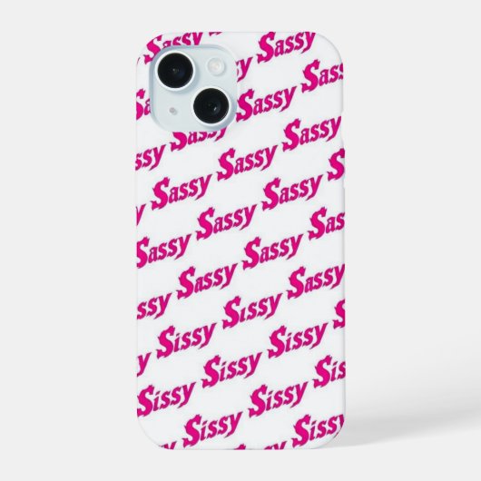 Sassy Fire Roze Typografie Patroon iPhone 15 Case (Achterkant)