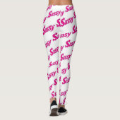 Sassy  Fire Roze Typografie Patroon Leggings (Achterkant)