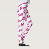 Sassy  Fire Roze Typografie Patroon Leggings (Rechts)