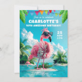 Sassy Flamingo Beach Party, zoete 16 verjaardag Kaart (Voorkant)