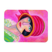 Sassy Flapper Girl Hot Pink Pet Roaring Twenties Magneet (Horizontaal)
