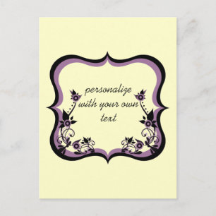 Sassy Floral Lijst Briefkaart, Paars Briefkaart