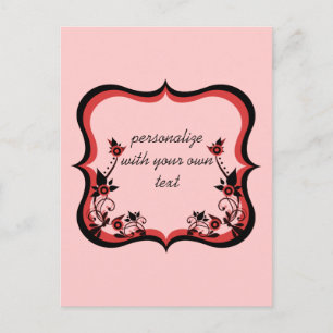 Sassy Floral Lijst Briefkaart, rood Briefkaart