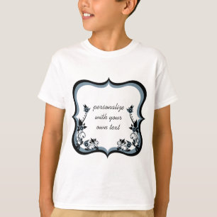 Sassy Floral Lijst Girl's Shirt, Dark Periwinkle T-shirt