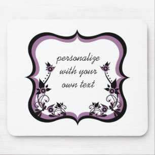 Sassy Floral Lijst Mousepad, Paars Muismat
