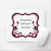 Sassy Floral Lijst Mousepad, Roze Muismat (Met muis)