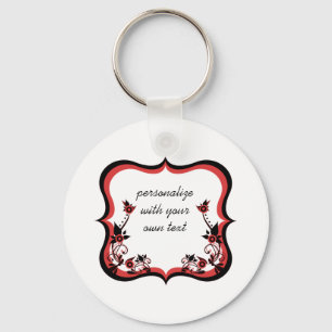 Sassy Floral Lijst Sleutelhanger, rood Sleutelhanger