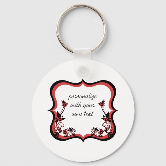 Sassy Floral Lijst Sleutelhanger, rood Sleutelhanger (Voorkant)