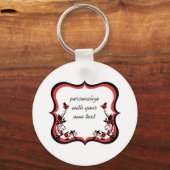 Sassy Floral Lijst Sleutelhanger, rood Sleutelhanger (Voorkant)