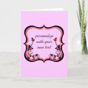Sassy Floral Lijst Wenskaart, roze Kaart