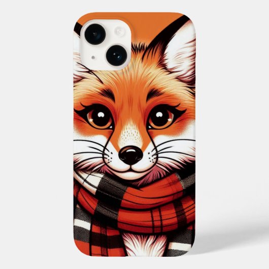 Sassy Fox draagt een sjaal Case-Mate iPhone Case (Achterkant)