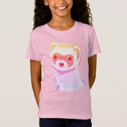Sassy fret in regenboog kleuren meisje t-shirt (Voorkant)