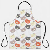 Sassy Fun Cat Head Cartoon Love Pattern Schort (Voorkant)