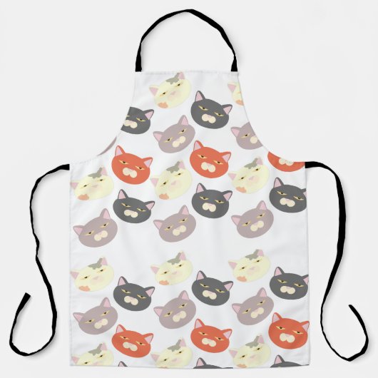 Sassy Fun Cat Head Cartoon Love Pattern Schort (Voorkant)