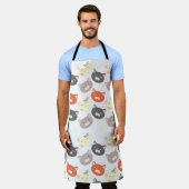 Sassy Fun Cat Head Cartoon Love Pattern Schort (Gedragen)