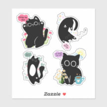 Sassy Funny Motivatie Zwarte Kat Sticker Set