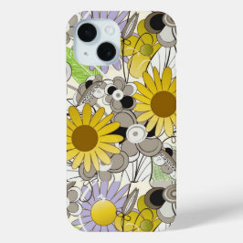 Sassy geel bloemig iPhone 15 case