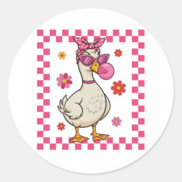 Sassy & Gekke gans Ronde Sticker