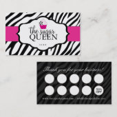 Sassy Gestreepte Kaarten van de Loyaliteit Cupcake Klantenkaartje (Voorkant / Achterkant)