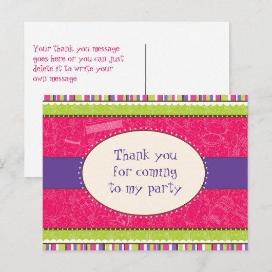 Sassy Girl Bedankt Briefkaart (Voorkant / Achterkant)