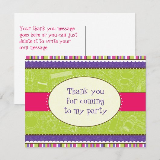 Sassy Girl Bedankt Briefkaart (Voorkant / Achterkant)