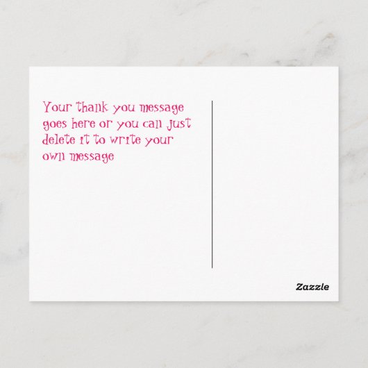 Sassy Girl Bedankt Briefkaart (Achterkant)