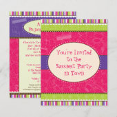 Sassy Girl Birthday Party Invitation Kaart (Voorkant / Achterkant)