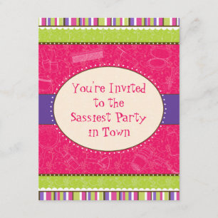Sassy Girl Birthday Party Invitation Kaart