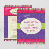 Sassy Girl Birthday Party Invitation Kaart (Voorkant / Achterkant)
