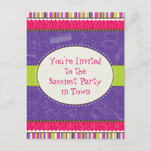 Sassy Girl Birthday Party Invitation Kaart