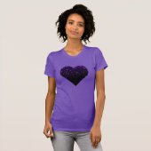 Sassy Girl Paars Sparkles Heart Love T-shirt (Voorkant volledig)