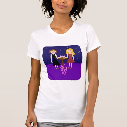 Sassy Girls Night Out Fun Flirty Cartoon T-shirt (Voorkant)