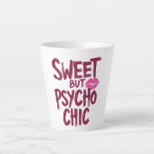 Sassy Girly Humor with Pink Lips Latte Mok (Voorkant)