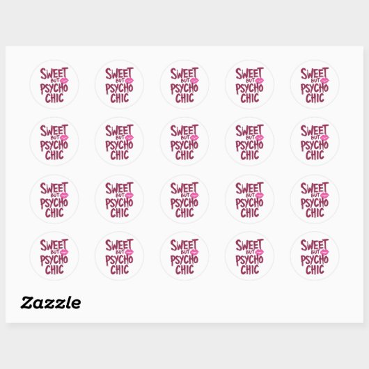 Sassy Girly Humor with Pink Lips Ronde Sticker (Vel)