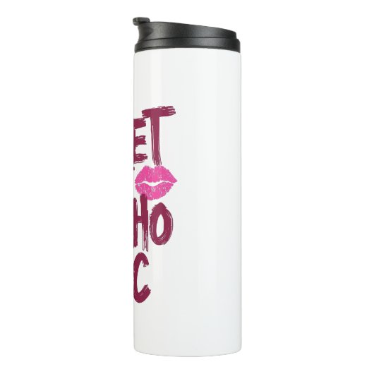 Sassy Girly Humor with Pink Lips Thermosbeker (Geroteerd rechts)