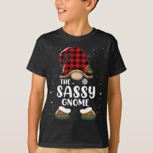 Sassy Gnome Buffalo Pset Matching Family Christma T-shirt