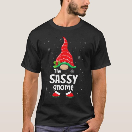 Sassy Gnome Matching Family Party - kerstfeest T-shirt (Voorkant)
