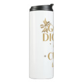 Sassy Gold Typography with Floral Bows Thermosbeker (Gedraaid links)